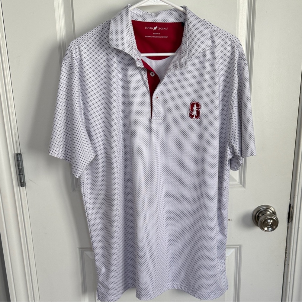 Men's Horn Legend Stanford University Golf Polo with Black accents, Size M